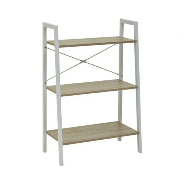 Minimal Industrial Natural Oak Veneer 3 Shelf Unit