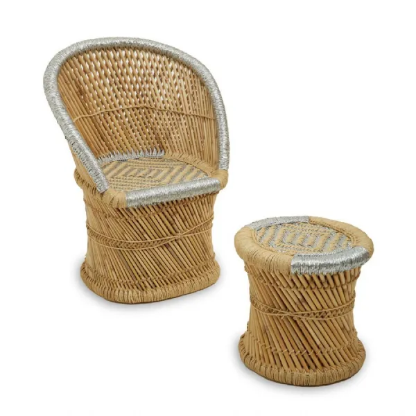 Rowan Natural Bamboo Chair And Stool
