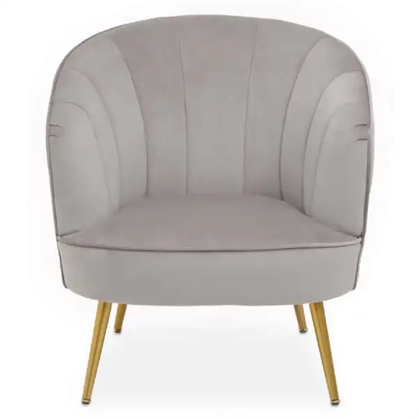 Yolanda Grey Velvet Chair