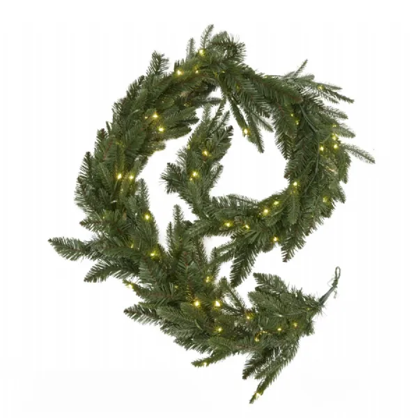 Green PreLit Woodland 200 Led Fir Christmas Garland