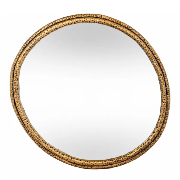Nahla Small Mirror With Dimpled Frame