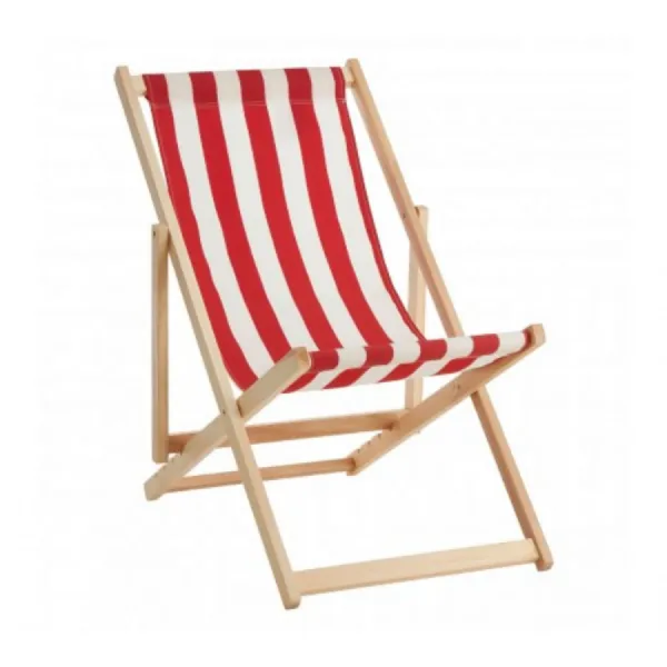 Red Classic Striped Deck Chair