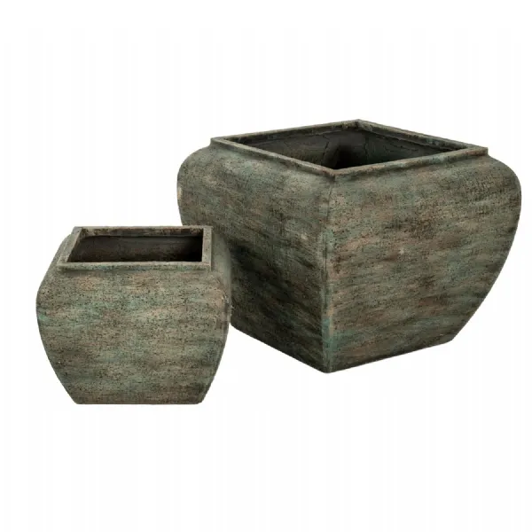 Verdan Square Drum Set Of 2 Planters