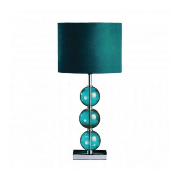 Contemporary Teal Glass Bubbles Lamp