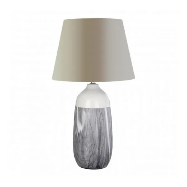 Dark Grey Marble Effect Table Lamp