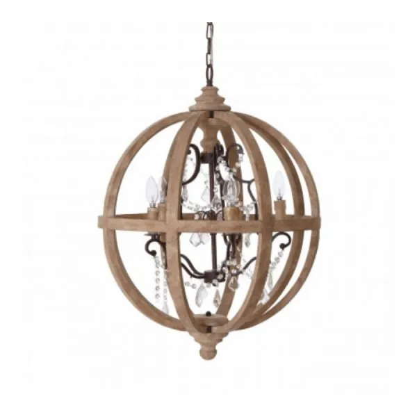 Wood Cage Chandelier