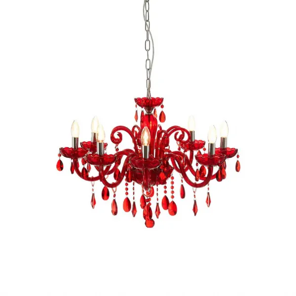 Boutique Translucent 8 Candle Bulbs Chandelier