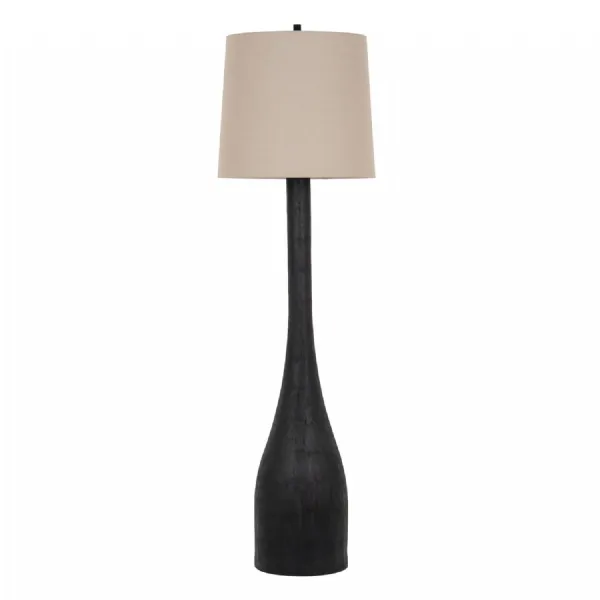 Brompton Floor Lamp With Grey Linen Shade