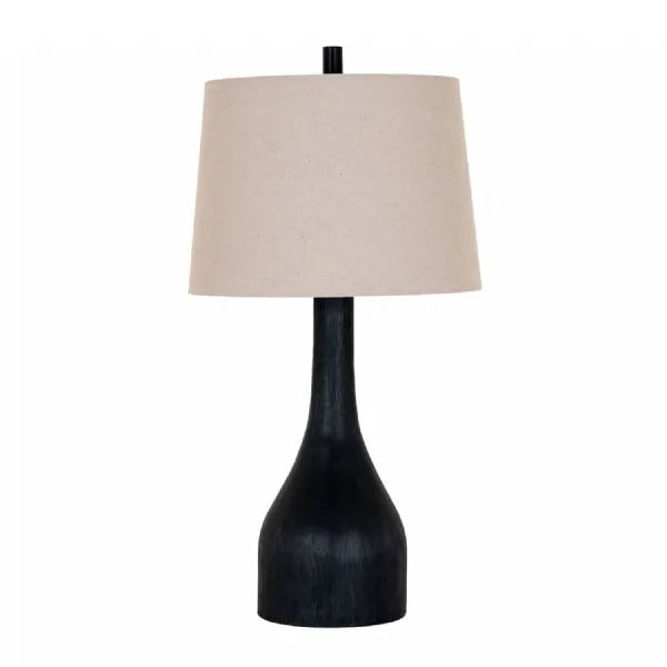Brompton Table Lamp With Grey Linen Shade