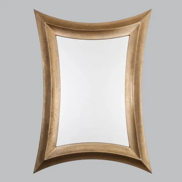 Distressed Bronze Wall Mirror with Leaf Finish