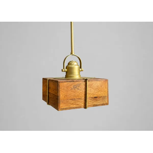 Dabla Square Lamp With Inside Brass Cladding Large