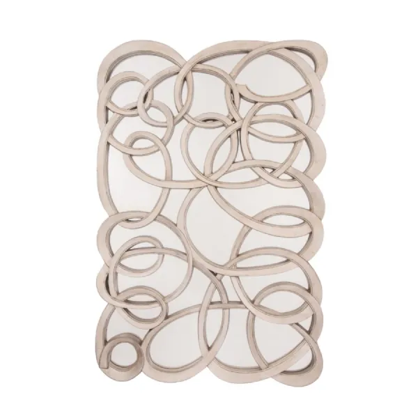 Silver Swirl Wall Mirror with Leaf Finish