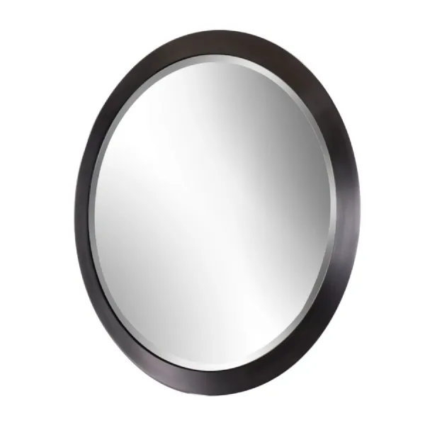 Gunmetal Metal Round Wall Mirror 75cm Diameter