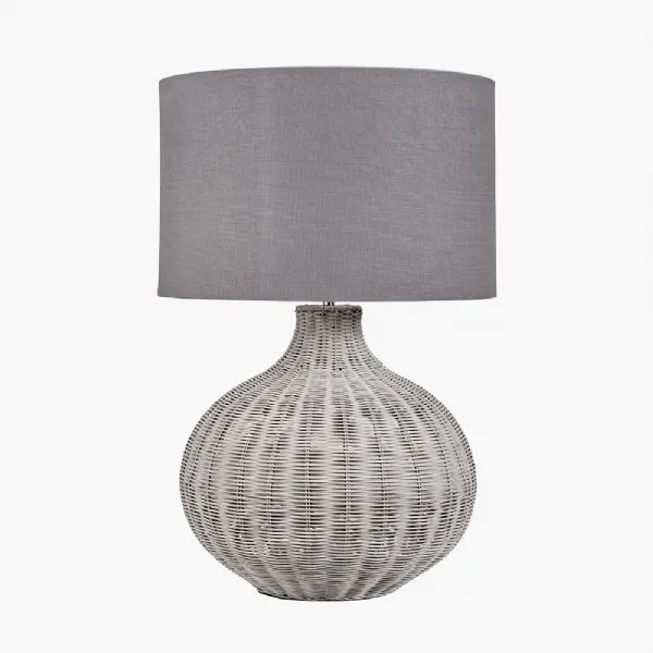 Allona Grey Wash Rattan Table Lamp