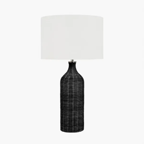 Anika Black Rattan Bottle Table Lamp