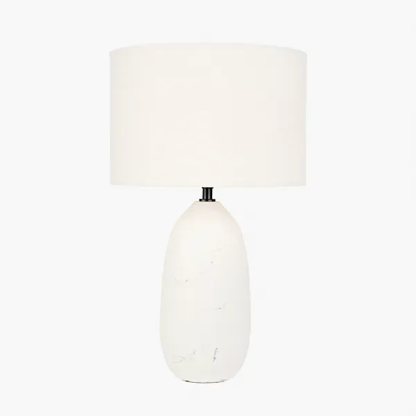 Erika White Vintage Textured Ceramic Table Lamp