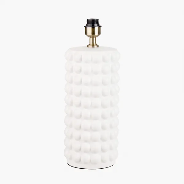Sohan White Bobbled Ceramic Tall Table Lamp Base