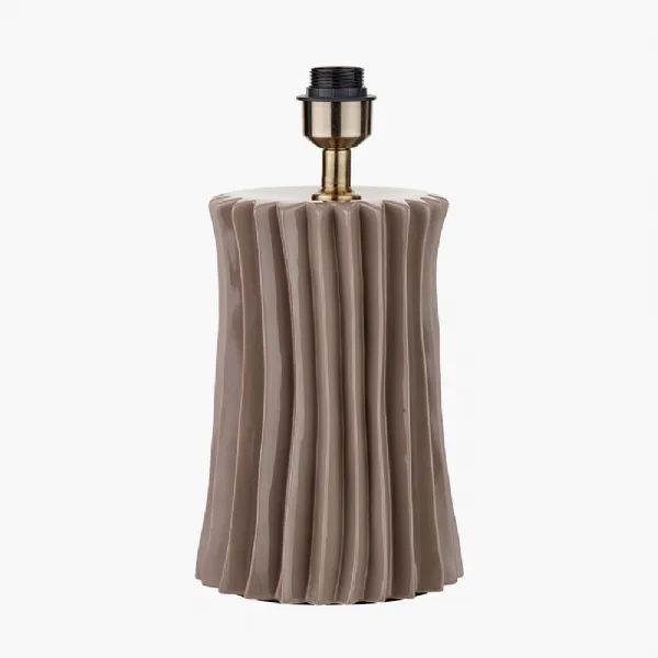 Devony Taupe Pleated Ceramic Table Lamp Base