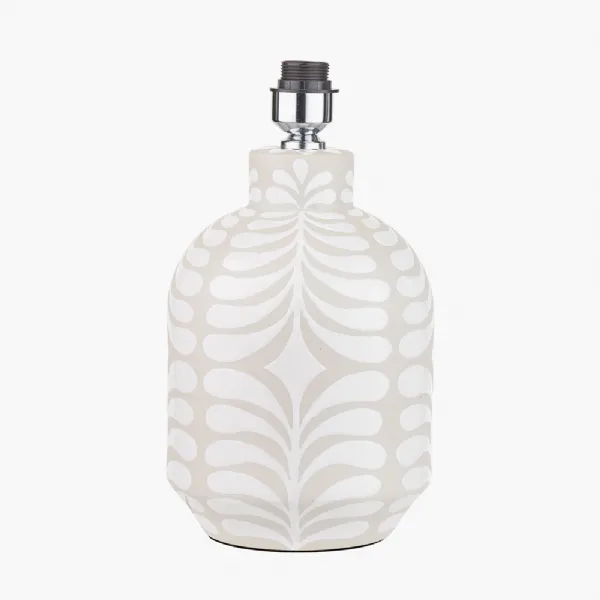 Tania Grey and White Pattern Ceramic Table Lamp Base