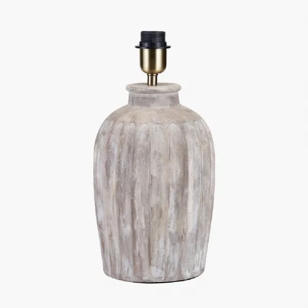 Ambrosia Natural Grooved Stoneware Table Lamp Base