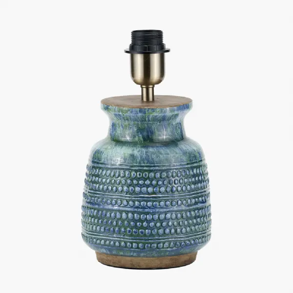 Theano Dot Design Blue Glaze Table Lamp Base