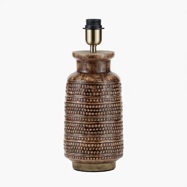 Theano Dot Design Brown Glaze Tall Table Lamp Base