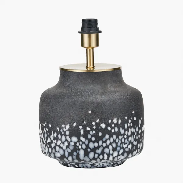 Etna Black and White Glass Table Lamp Base