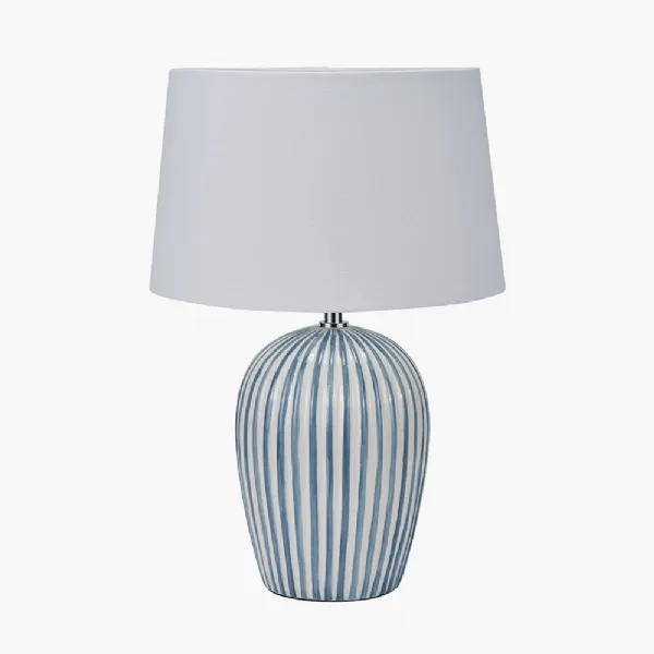 Cannes Blue and White Stripe Ceramic Table Lamp