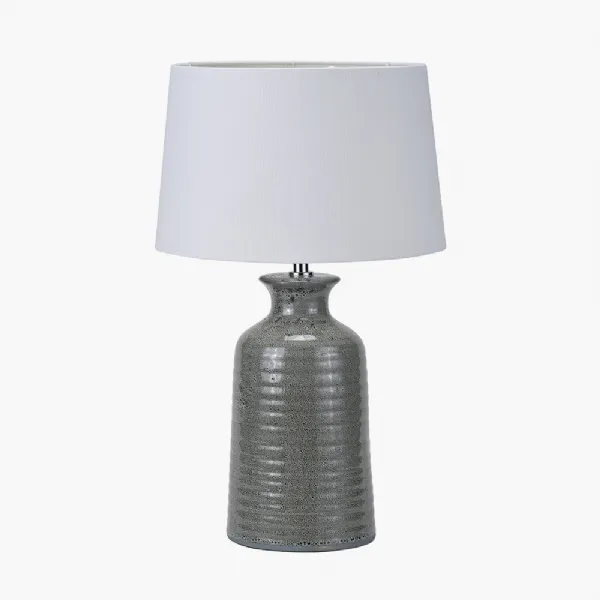 Helka Smokey Green Reactive Glaze Table Lamp