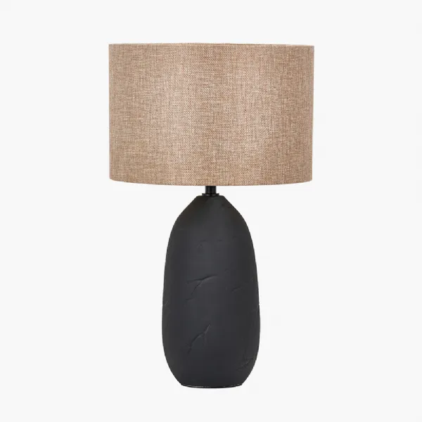 Erika Black Vintage Textured Ceramic Table Lamp