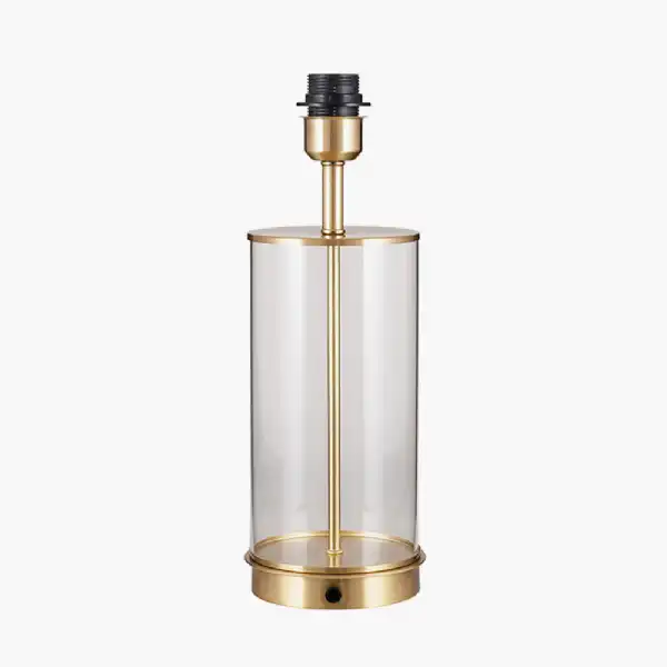 Glass Gold Trim Metal Table Lamp Base