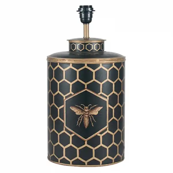 Matt Black Lacquered Metal Honey Bee Table Lamp Base