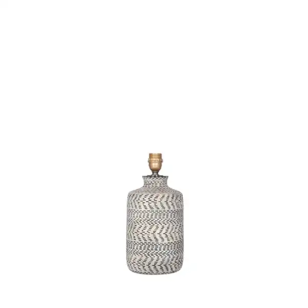 Textured Black Stoneware Table Lamp