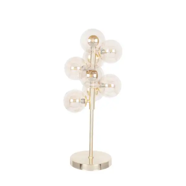 Glass Orb Gold Metal Table Lamp