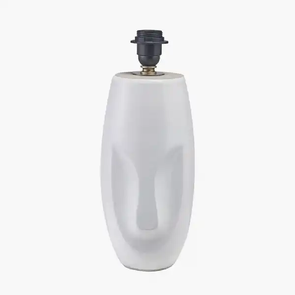 White Face Design Small Stoneware Table Lamp
