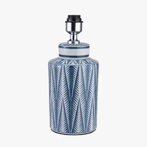 Blue and White Aztec Pattern Ceramic Table Lamp