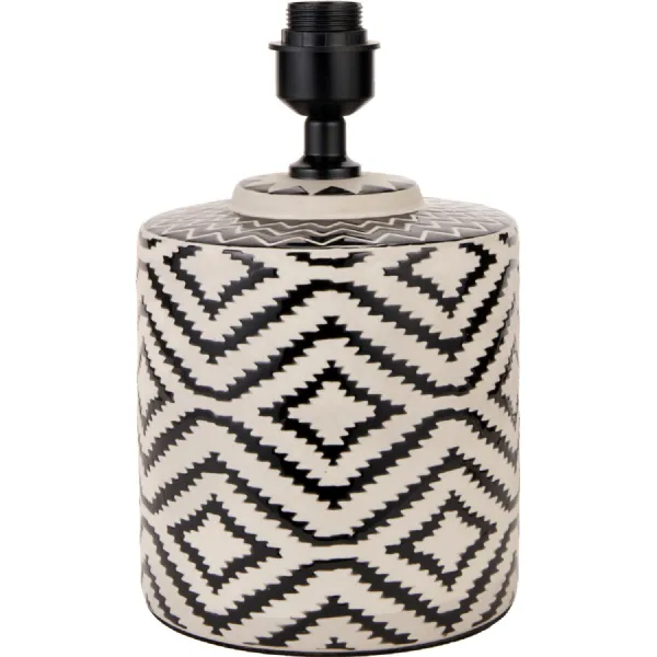 Chirala Black and White Ikat Ceramic Table Lamp