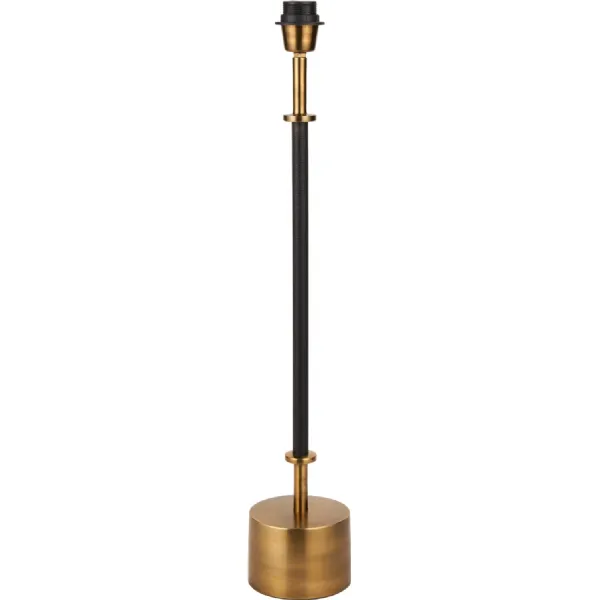 Antoine Black Croc and Antique Brass Metal Table Lamp Base