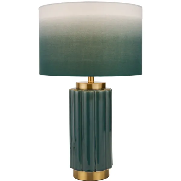 Lushan Green Scalloped Ceramic Table Lamp