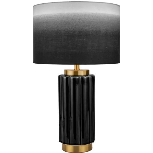 Lushan Black Scalloped Ceramic Table Lamp