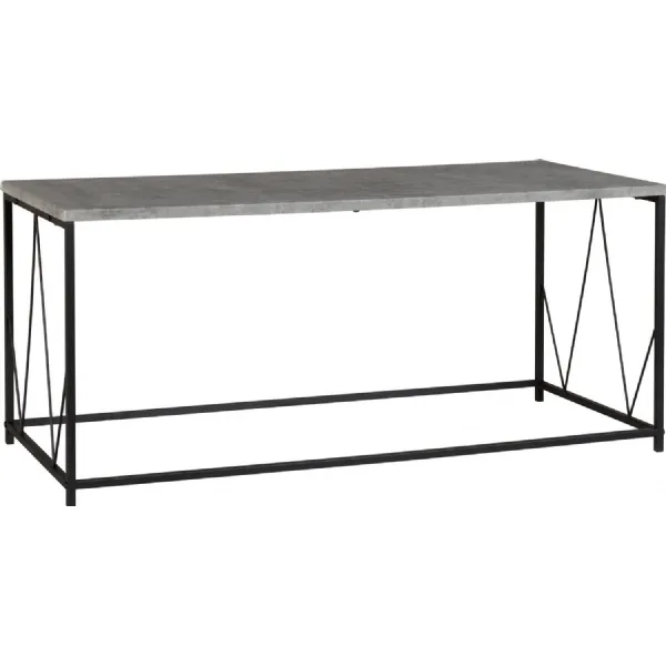 Athens Rectangular Coffee Table Concrete Effect Black