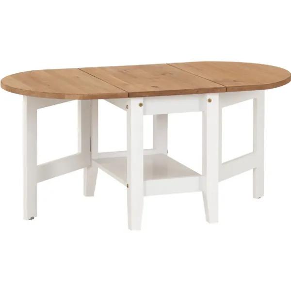 Santos Drop Leaf Coffee Table White Distressed Waxed Pine