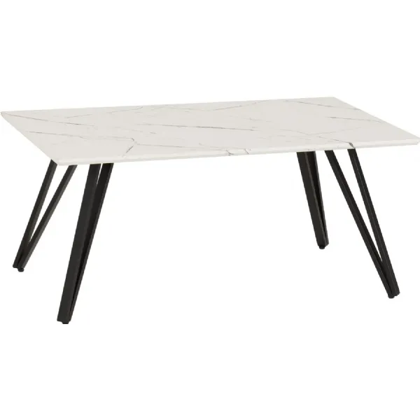 Marlow Coffee Table White Marble Effect Black
