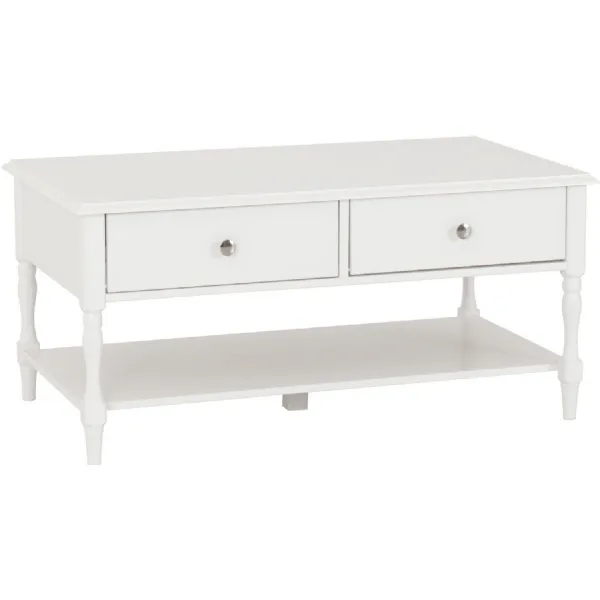 Stratford 2 Drawer Coffee Table White