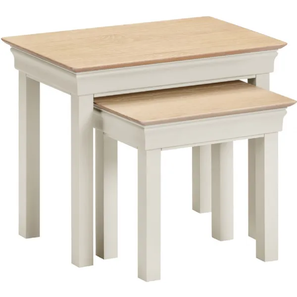 Bordeaux Nest of 2 Tables Ivory Oak