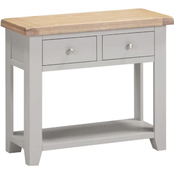 Windsor 2 Drawer Console Table Pebble Grey Oak