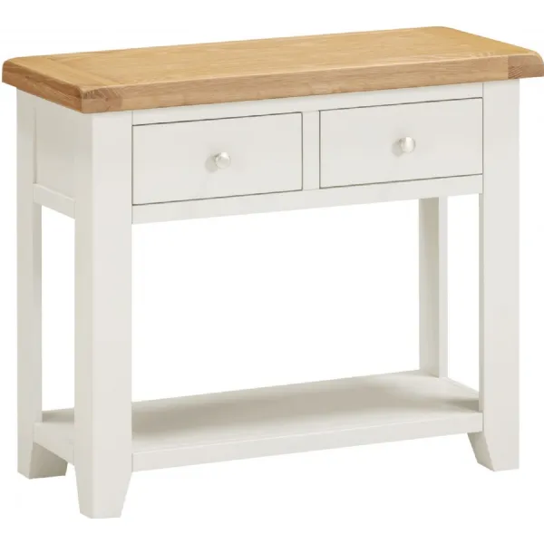 Windsor 2 Drawer Console Table Ivory Oak