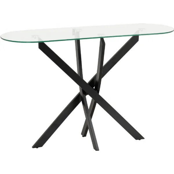 Sheldon Console Table Clear Glass Black