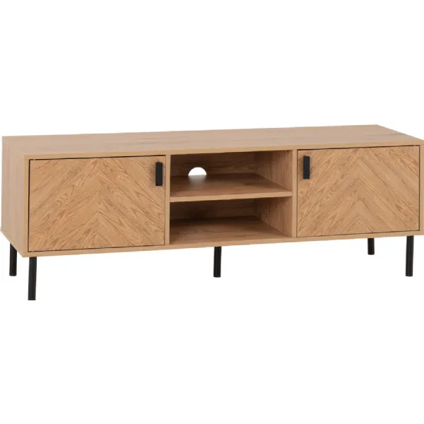 Leon 2 Door TV Unit Medium Oak Effect