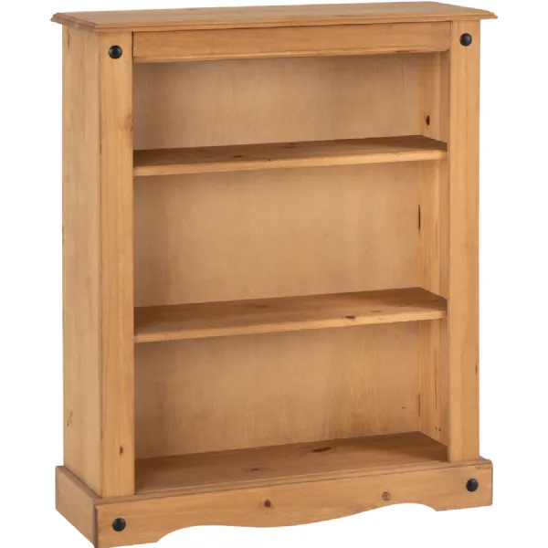 Corona Low Bookcase Distressed Waxed Pine